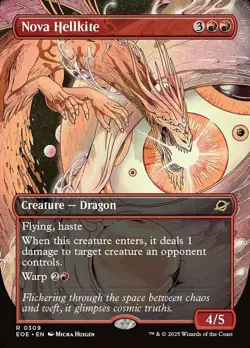 NM-Mint, English MTG Foil Nova Hellkite - Foil - Borderless Edge of Eternities M - Image 1