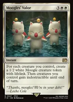 Light Play, English MTG Regular Moogles' Valor Final Fantasy (MTG) Magic the Gat - Image 1