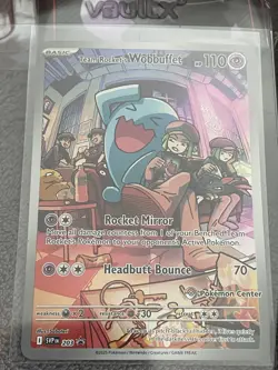 Team Rocket's Wobbuffet SVP203 Destined Rivals Pokemon Center Stamp Promo - Image 1