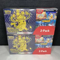 Lot of (2) Pokemon Surging Sparks ETB + Booster Bundle Costco 2-Pack - SEALED - Image 1