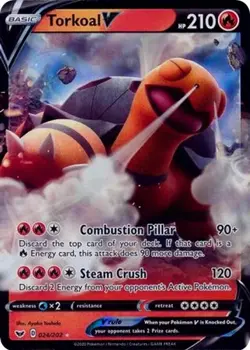 2x Torkoal V (#024/202) - Holofoil SWSH - Sword & Shield Base Set LP Pokemon - Image 1