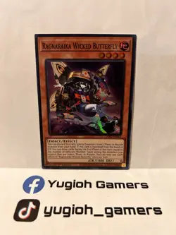 YUGIOH RAGNARAIKA WICKED BUTTERFLY INFO-EN018 1st EDITION SUPER LIGHT PLAYED - Image 1