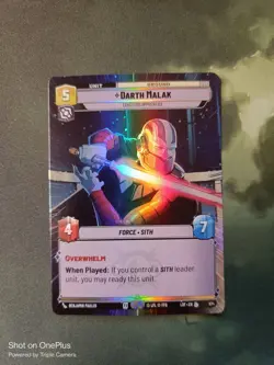 Star Wars Unlimited LotF Hyperspace Foil Legendary Card LOF974 Darth Malak - Image 1