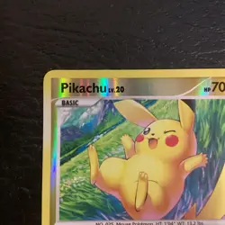 Pikachu Lv. 20 70/100 Stormfront Reverse Holo Pokemon Trading Card LP - Image 2