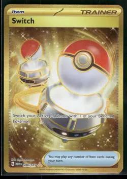 Switch 206/165 Scarlet & Violet 151 Gold Hyper Rare Pokemon TCG Card NM - Image 1