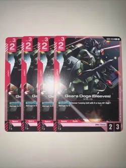 GD01-056 Geara Doga (Sleeves) X4 Playset Gundam Card Game TCG CCG English - Image 1
