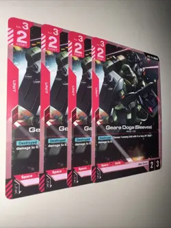 GD01-056 Geara Doga (Sleeves) X4 Playset Gundam Card Game TCG CCG English - Image 2