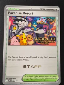 Pokemon Card STAFF Paradise Resort SVP 224 Worlds Anaheim Promo English NM 2025 - Image 1