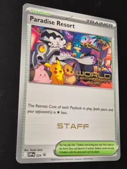 Pokemon Card STAFF Paradise Resort SVP 224 Worlds Anaheim Promo English NM 2025 - Image 2