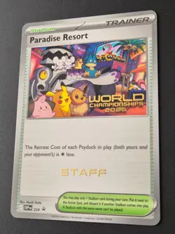 Pokemon Card STAFF Paradise Resort SVP 224 Worlds Anaheim Promo English NM 2025 - Image 3