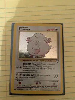 Pokemon TCG: Chansey Holo Rare Card 3/130 Base Set 2 VTG Rare! (MP) WOTC SWIRL - Image 1