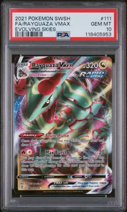 PSA 10 Rayquaza VMAX 111/203 Evolving Skies Full Art Pokemon Card - Gem Mint - Image 3