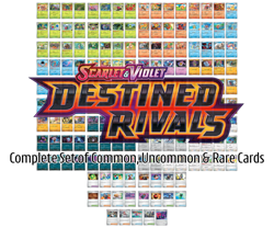 Pokemon Destined Rivals Complete Common, Uncommon & Rare 165 Card Set - Image 1