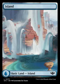 4x (273) Island - FULL ART WESTERN Land MTG Outlaws of Thunder Junction NM Magic - Image 1