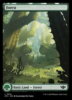 4x (276) Forest - FOIL - FULL ART WESTERN Land MTG Outlaws of Thunder Junction N - Image 1