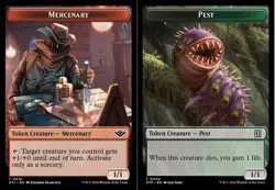 1x Mercenary (10) // Pest (4) Token - Foil MTG Outlaws of Thunder Junction: Brea - Image 1