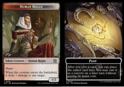 1x Human Rogue (2) // Plot (20) Token MTG Outlaws of Thunder Junction: Breaking - Image 1