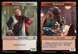 1x Human Cleric (1) // Mercenary (10) Token - Foil MTG Outlaws of Thunder Juncti - Image 1
