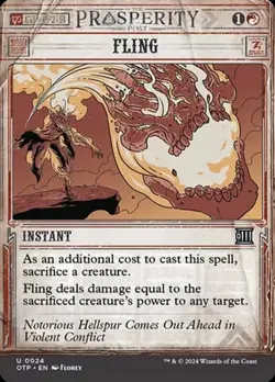 1x Fling - Foil MTG Outlaws of Thunder Junction: Breaking News NM Magic Foil - Image 1