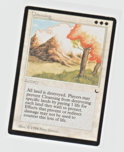 Magic the Gathering ~ MTG ~ 1x Cleansing ~ LP ~ THE DARK - Image 1