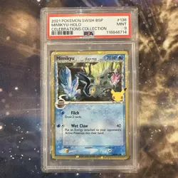 Pokemon Mimikyu Celebrations Delta Species Promo SWSH136 Black Star PSA 9 Mint - Image 1