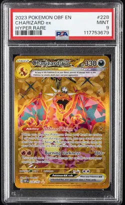2023 POKEMON OBF EN-OBSIDIAN FLAMES HYPER RARE #228 CHARIZARD EX PSA 9 - Image 1