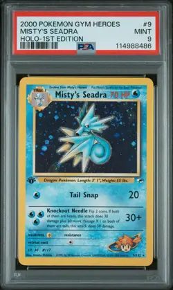 2000 Pokemon Gym Heroes 1st Edition - Holo MISTYS SEADRA 9/132 PSA 9 📈📈 - Image 1