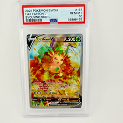 2021 Pokemon Sword & Shield Evolving Skies Leafeon V Fa #167 PSA 10 GEM MINT - Image 2