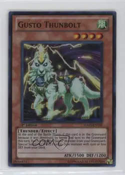 SR - Gusto Thunbolt 1st Ed. YuGiOh Hidden Arsenal 5: Steelswarm Invasion - Image 1