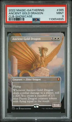 2022 MTG COMMANDER LEGENDS: BATTLE FOR BALDUR'S GATE ANCIENT GOLD DRAGON PSA 9 - Image 1