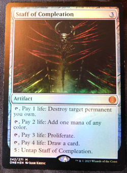 MTG Single - Staff of Compleation; NM, ONE Series, FOIL - Image 1