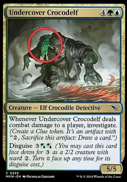 4x Undercover Crocodelf (VAR B: Green Object) MTG Murders at Karlov Manor NM Mag - Image 1