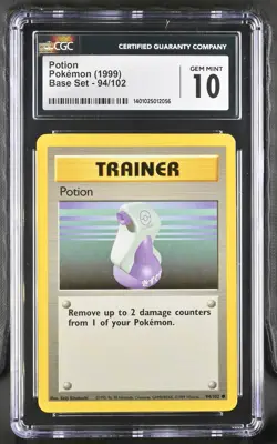 1999 Pokemon Base Set Potion CGC 10 94/102 - Image 1