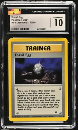 2001 Pokemon Neo Discovery Fossil Egg CGC 10 72/75 - Image 1