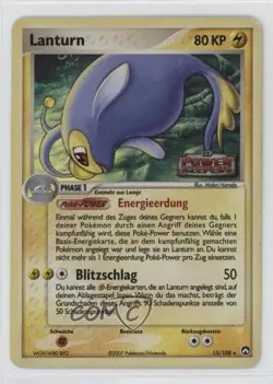 Lanturn German Reverse Foil Pokemon EX Power Keepers #15 2007 - Image 1