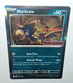 Murkrow - SVP 021 - Paldea Evolved - S&V Black Star Promo - Pokemon Card Stamped - Image 3