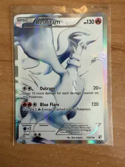Reshiram Full Art Holo 113/114, Black & White 2011 - Ultra Rare Pokemon Card, LP - Image 1