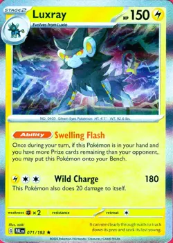 Luxray 071/193 Holo Rare Pokemon Card - Scarlet & Violet Paldea Evolved - Image 1