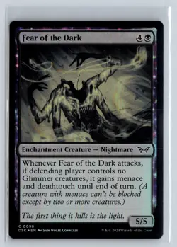 FOIL Fear of the Dark Duskmourn Common - MTG Magic the Gathering Card - Image 1