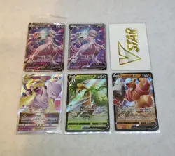 Pokemon GO+Sword/Shield 6 Holo Card Lot Mewtwo V Star Exeggutor Conkeldurr Foil - Image 1