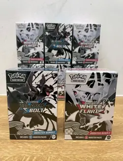 Pokemon Black Bolt and White Flare Booster Bundle Set of 2 Sealed New - Image 1
