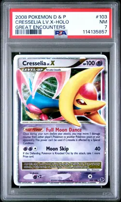 2008 POKEMON GREAT ENCOUNTERS CRESSELIA LV X #103 ULTRA RARE PSA 7 NM #114135857 - Image 1