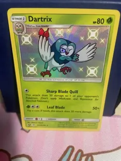 Pokemon TCG Dartrix SV3/SV94 Shiny Holo Rare Hidden Fates NM/M Pack Fresh - Image 1