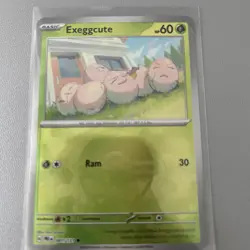 Pokemon Prismatic Evolutions Exeggcute Reverse Holo Card 001/131 Pokeball - Image 1