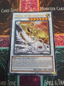 Yugioh Michael, the Arch-Lightsworn SDLI-EN036 Ultra Rare 1st Edition Near Mint - Image 1