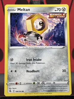 Meltan 188/264 Fusion Strike Pokemon TCG Regular Common 2021 NM - Image 3