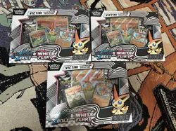 Pokemon Black Bolt & White Flare Unova Victini Illustration Collection Box x 3 - Image 1