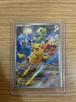 Pokemon TCG Paldea Evolved Pikachu SVP 27 Black Star Promo Card - Image 1