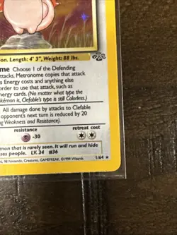 Pokemon TCG English NM Clefable 1/64 Jungle Holo Rare Vintage WOTC Card - Image 5