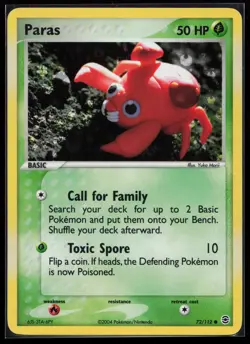 Paras 72/112 Common FireRed & LeafGreen Reverse Holo Pokemon Card - Image 1